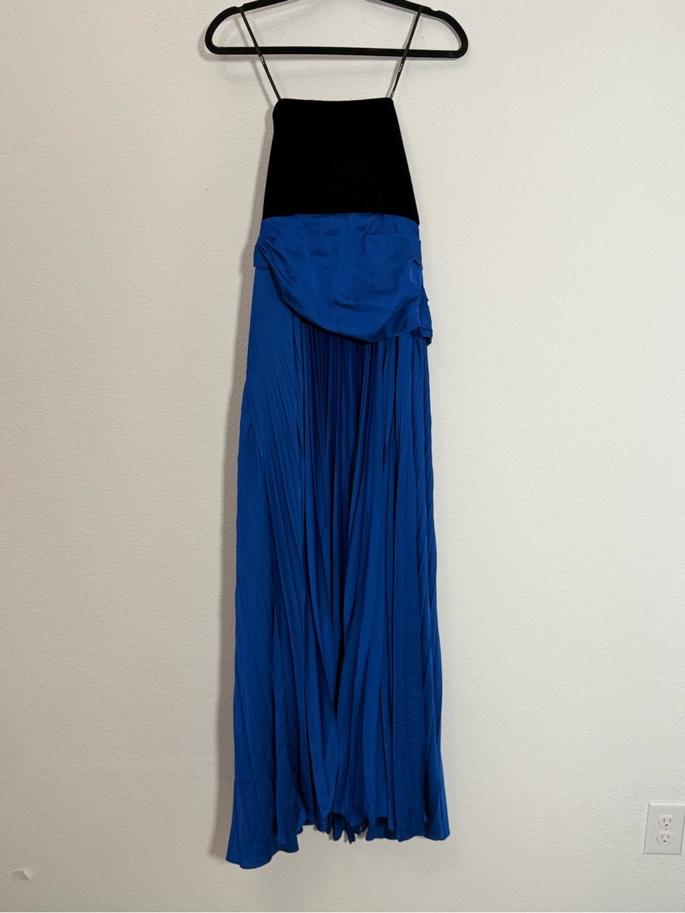 Et Ochs Strapless Velvet Bodice Pleated Gown Blue Black Formal Dress Size 6 NWT - Picture 4 of 9